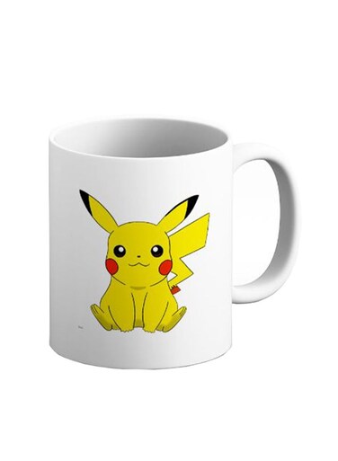 Pikachu Printed Ceramic Coffee Mug White/Yellow