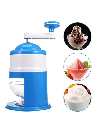 Portable Manual Hand Ice Crusher Blue 15.5x15.5x27centimeter