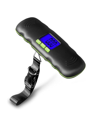 ALMEKAQUZ Digital Luggage Scale with Backlit,Portable Hanging Baggage Scale for Travel,Hanging Baggage Scale,40KG/88 Pounds Suitcase Weight with Scale Lock and Hook,Travel Essentials,Battery Included