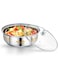 Royalford 18 CM Zaika Stainless Steel Serving Bowl with Glass Lid- RF11610 Premium-Quality Stainless steel Includes a Tempered Glass Lid Silver