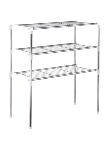 Dubai Gallery 3-Tier Multifunctional Storage Rack Silver 22.4X11.8X25.6Inch