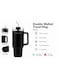 Mobcos Plain Insulated Travel Tumbler 1200ml   Stainless Steel Vacuum Flask with Handle, Straw &amp; Leakproof Lid   Reusable Coffee Mug   Water Bottle   Black