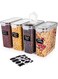 nuovva Cereal Storage Containers &ndash; 4Pcs Set Plastic Food Storage Containers &ndash; Practical Cereal Dispenser &ndash; Food Grade and BPA Free &ndash; Durable and Easy to Use &ndash; Ideal for Cornflakes, Flour Storage