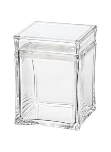 Vague Acrylic Square Canister Jar, 470 ml Capacity, Transparent