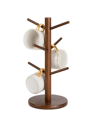 MyLifeUNIT Mug Holder Tree, Coffee Cup Holder with 6 Hooks (Brown)