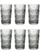 Gray Textured Glass Drinking Cups &acirc;&euro;&ldquo; 300ML Each, Premium Decorative Glassware For Coffee&iuml;&frac14;&OElig;Water, Juice &amp; Beverages