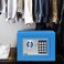 Rubik Mini Cash Deposit Drop Slot Safe Box with Key and Pin Code Option (Blue)