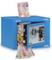 Rubik Mini Cash Deposit Drop Slot Safe Box with Key and Pin Code Option (Blue)
