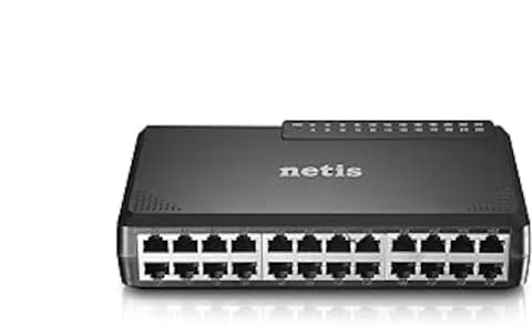 Netis ST3124P 24 Port 10/100Mbps Fast Ethernet Rackmount Switch with Plug-and-Play   Auto MDI/MDI-X, Desktop Ethernet Splitter and Hub, Plug and Play, Traffic Optimization, Compact Design