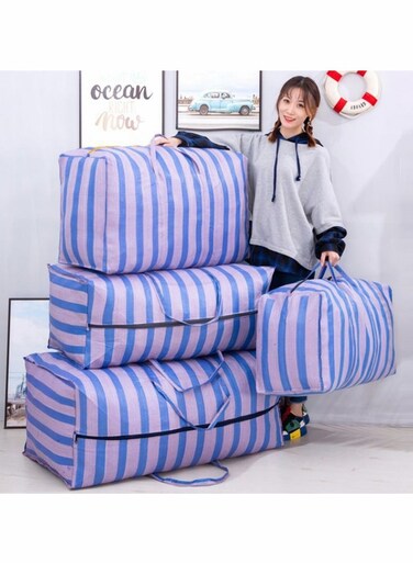 4-Piece Extra Large Storage Bag With Durable Zipper, Organizer Bag, Moving bag, Water Resistant, Storage Tote, Camping Bag for Clothes, Bedding, Comforter, Pillow, Moving