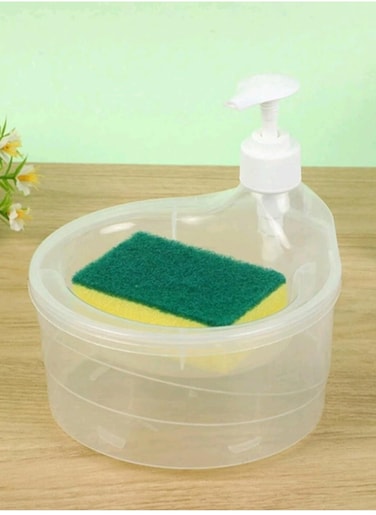 Kitchen Sponge Holder with a Soap Dispenser, Sponge Rack Shelf for Kitchen Sink