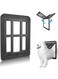 Beauenty Pet Dog Door Screen Door,Doggy Door Sliding Porch Door,Screen Door with Doggie Door Built in,Large Dog Screen Door, Magnetic Swing Flap, Lockable,Sturdy Dog Door Screen Door(Black,44CM*34CM)
