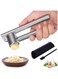 Mempedont Garlic Press Mincer - 304 Stainless Steel Garlic Crusher &amp; Peeler Set, Detachable, Heavy-duty, Rust Proof Garlic Mincer Design for Extracts More Garlic Paste Per Clove