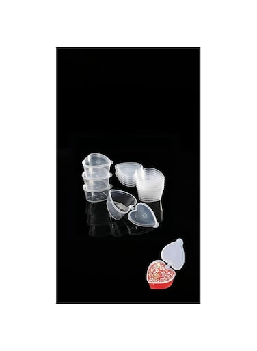 50 Sets 1.5oz Clear Heart-Shaped Plastic Jello Shot Cups with Lids - Reusable Portion Cups for Souffle, Condiments, Sampling - Perfect for Valentine's, Thanksgiving