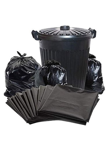 Garbage Bag Black 65x95 Biodegradable Trash Bags Compostable Kitchen Bin Liners Vest Handy Trash Bags For Home Office Trash Can Grocery Bag Trash Plastic Bag Pack Of 20 Pieces