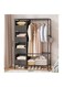 Portable Wardrobe Storage Cabinet, Clothes Storage Cabinet Without Curtains, Suitable For Living Room, Bedroom, Dressing Room, Black