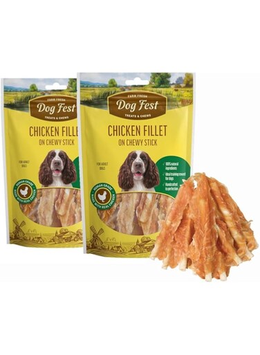 Dog Fest Chicken Fillet On A Chewy Stick For Adult Dogs - 90g -3.17oz