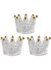 TREEWOO Crystal Glass Candle Holder Set of 3 Crown Shaped Makeup Sponge Beauty Egg Storage Rack Jewelry Watch Nail Art Dappen Dish Wedding Christmas Decor