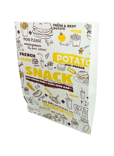 GMQG 100 Sheets Greaseproof Paper bag, Baking paper bags,food-grade lunch paper bags for Breads French Fries Sandwiches Pizza Burgers Hot Dogs (10 x 11 cm, Small)