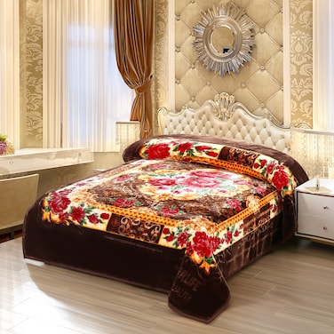 STARLIFE 2 Ply Raschel Premium Quality Blanket 220CM &times; 240CM 16 LBS, 100% SPUN YARN Virgin Polyester Materials, SL-BL5514