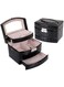 Three floors jewelry box Crocodile grain automatic leather Case