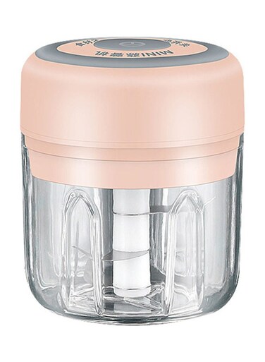 Mini Electric Wireless Garlic Masher Pink/Clear