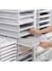 Rziioo 4 Pack Wardrobe Storage Organizer,Stackable Wardrobe Storage Organizer Plastic Detachable Shelves Drawers Baskets Divider Boxes,L