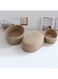 cooden Woven Storage Baskets, 3 Pcs Hand Made Storage Organizer Large Space for Indoor (Khaki)