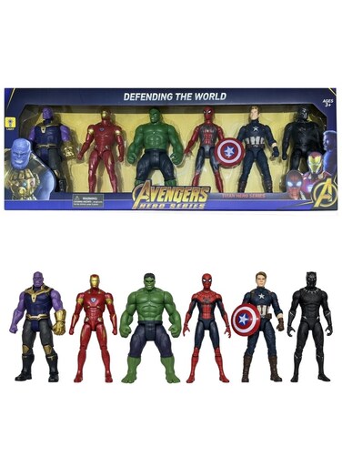 Super Hero Action Figure Set for Kids &ndash; 6-Piece Superhero Toy Set (Multicolor)   Avengers-Style Figures for Boys &amp; Girls   Super Hero Playset for Children   Birthday Gift Superhero Toys   Action Heroes Collection for Kids