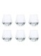 6-Piece Hexagonal Low Glass Water Cup Clear 9.3cm