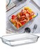 Glass Baking Dish for Oven, Single Serving Glass Pan for Cooking, Multi-functional Small Casserole Dish, Rectangular Baking Pan, Heat Resistant Oven Bakeware (1L)