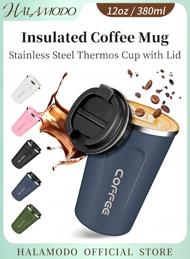 Stainless Steel Vacuum Thermos Mug Blue 380ml