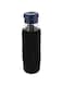 Hans Larsen Brasov Glass Drinking Bottle Mason Jar,Clear/Black,500 ml Capacity,DWHL 351