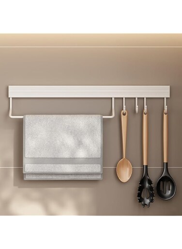 ANTOLE Wall Mounted Pot Rack with 4 Hooks,Industrial Plumbing Rails for Kitchen Pot Lid and Pot Lid,Versatile Wall Mounted Organizer 15.7inch