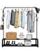 Organizer And Coated Metal Rack Black 110*33*150cm