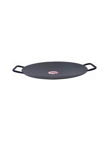 Iron Dual Handle Concave Tawa/Pavbhaji Tawa Black/Silver 16inch