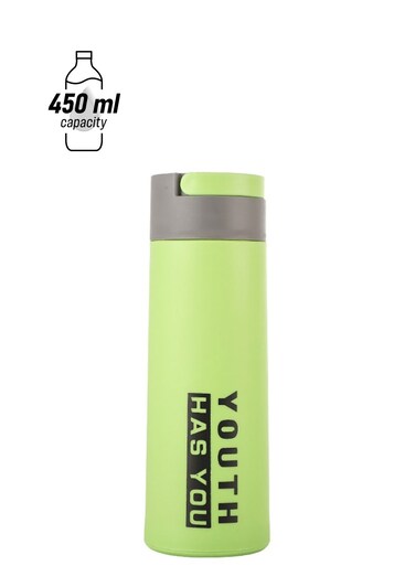 Hidden Handle Glass Coffee Cup Water Bottle 450ml Green