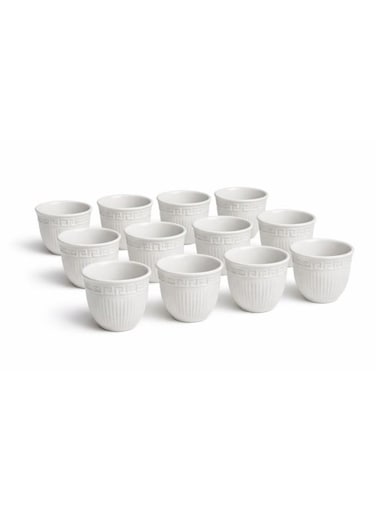 Premium Ceramic Arabic Cawa Cup Set &acirc;&euro;&ldquo; 12 Pieces, 85ml Each   Elegant Traditional Coffee Cups with Smooth Finish in Window Color Gift Box (SD-61359-P)