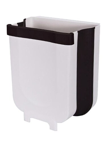 Plastic Trash Can White/Black