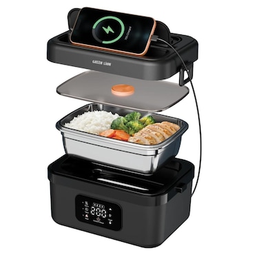 Green Lion 1L Rechargeable Smart Heating Lunch Box with 8000mAh Power Bank