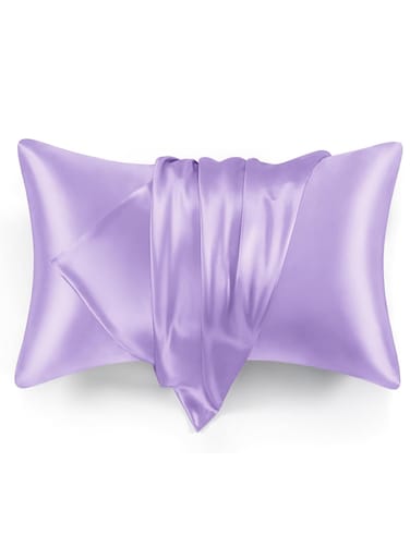 Silk Satin Pillowcase for Hair and Skin Queen -Lavender Silk Pillowcase 2 Pack 76L x 51W CM (30x20 Inches) - Satin Pillow Cases Set of 2 with Envelope Closure (2pcs Lavender)