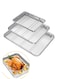 Baking Sheet and Cooling Rack Set, 6 Pieces Stainless Steel Bakeware Set with 3 Baking Trays and 3 Racks, Heavy Duty Non Toxic Oven Pan Set for Cookies, Roasting and Cooling