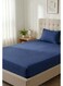 Cotton 2-Piece Microfiber Single Fitted Sheet Set &acirc;&euro;&ldquo; Navy Blue Striped 90&Atilde;&mdash;190 cm with Full Elastic &amp; 1 Pillowcase