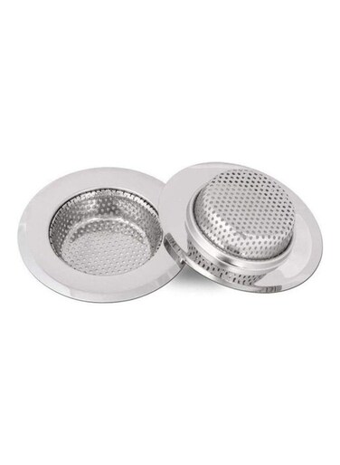 Steel Sink Strainer For Kitchen And Bathroom Silver 90 x 57mm