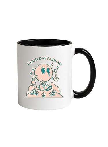Earth Hour Day Special Ceramic Coffee Mug &acirc;&euro;&ldquo; Good Days Ahead Quote Design &acirc;&euro;&ldquo; Glossy Black Coffee Mug Gift