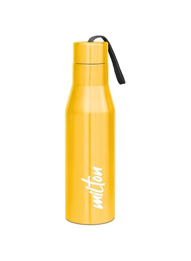 MILTON Super 1000 Stainless Steel Water Bottle, 1000 ml, Yellow   Single walled   Leak Proof   Easy Grip   Easy to Carry   Gym Bottle   Home   Kitchen   Hiking   Treking Bottle   Travel Bottle