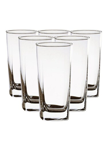 6-Piece Plaza High Ball Glass Set Clear 320ml