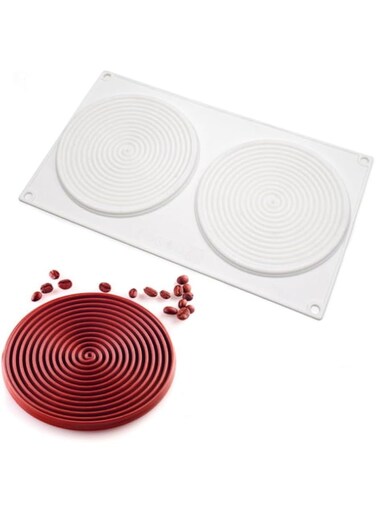 mostsom Round Spiral Shaped Cake Silicone Baking Mold DIY Spiral Silicone Candy Mould (Round Spiral B_11.88 X6.84X 0.36 inch)