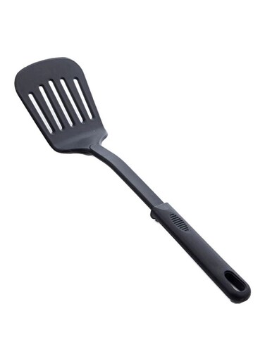 Heat Resistant Long Slotted Turner Black