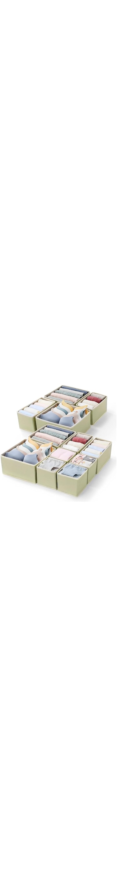 Ambity 3PCS Foldable Drawer Organiser set with 7 Grids, Transform Your Drawers with These Space Saving Organizers, Stylish Organizers for Socks, Bras, Underwear, Leggings, Jeans, and Sweaters (3)